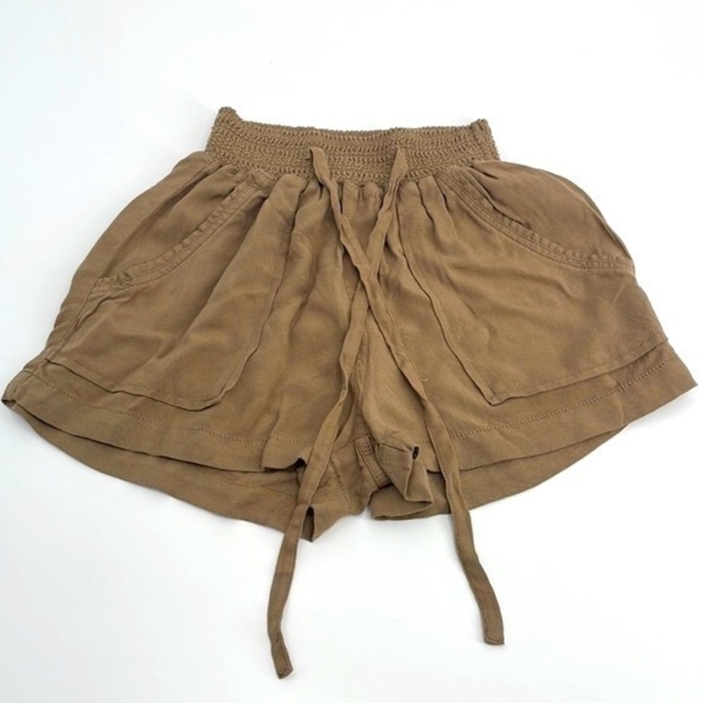 UEC Guess brown rayon shorts elastic tie waist size small
